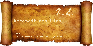 Korcsmáros Liza névjegykártya